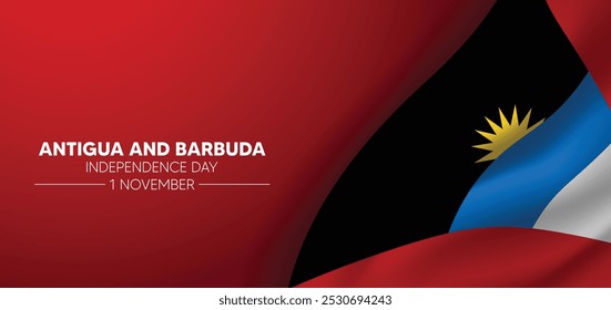 Antígua e Barbuda Dia da Independência 1 novembro acenando cartaz vetor bandeira