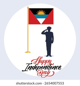 Antígua e Barbuda Dia da Independência bandeira moderna saudação. 1 de novembro - Feliz Dia Nacional. Fundo festivo com cores de bandeira, ótimo para cartaz, campanha de turismo, férias flash venda.