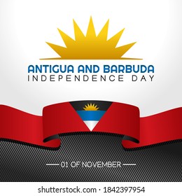 Antigua and Barbuda Independence Day Vector Illustration.  Suitable for greeting card, poster and banner.