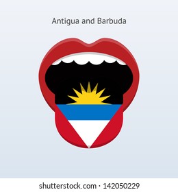 Antigua and Barbuda language. Abstract human mouth. Vector illustration.