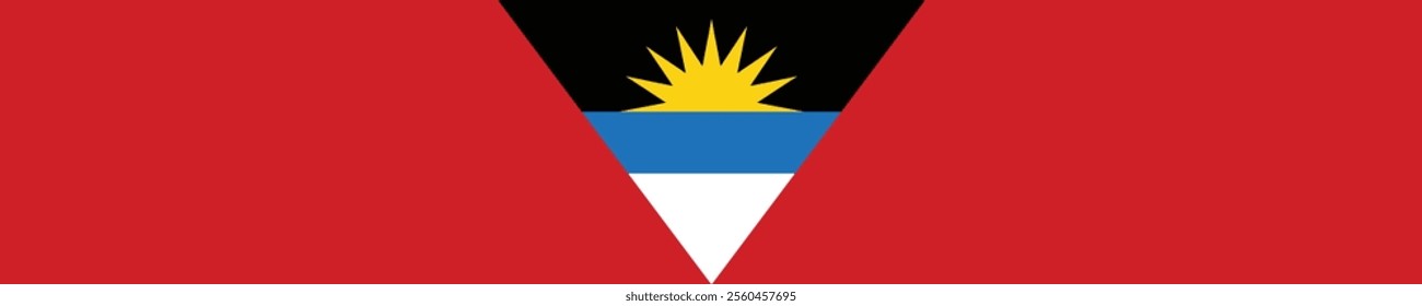 Antigua and Barbuda long banner flag digital vector illustration