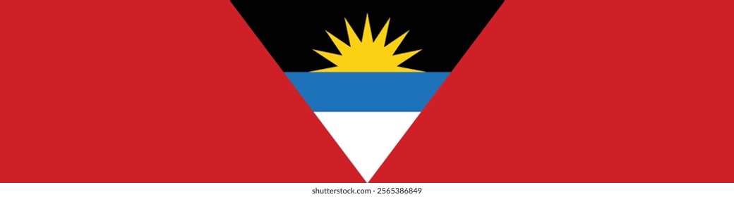 Antigua and Barbuda long banner flag digital vector illustration