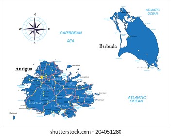 Antigua And Barbuda Map