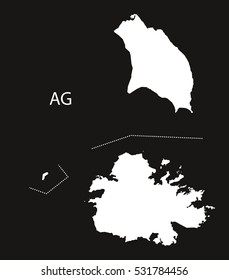 Antigua and Barbuda Map black