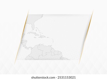 Antigua and Barbuda Map in Blue with Gold Framed Accents. Modern Vector Map of Antigua and Barbuda. Vector Illustration.