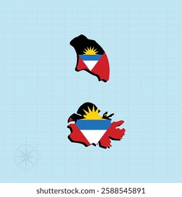 Antigua and Barbuda map Design Vector illustration graphic
