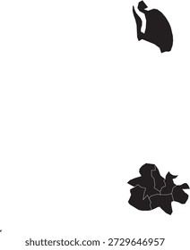 Antigua and Barbuda Map with Different Region Divisions Editable Vector Design