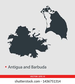 Antigua and Barbuda map flat icon, vector illustration on gray background