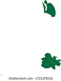 Antigua and Barbuda map in green color and yellow border on white background. vector illustration.
