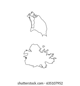 Antigua and Barbuda map on the white background. Vector illustration