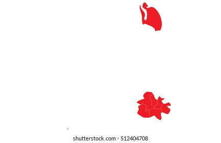 Antigua Barbuda map red color