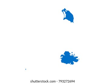 Antigua and Barbuda map Sky Blue Tone vector isolated on white background vector EPS 10