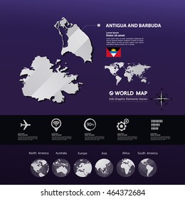 Antigua and Barbuda Map vector illustration