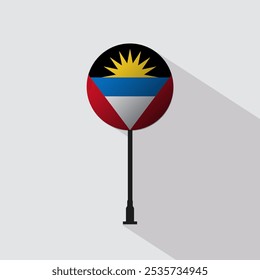 Antigua and Barbuda National Circle Sign Flag Vector Illustration