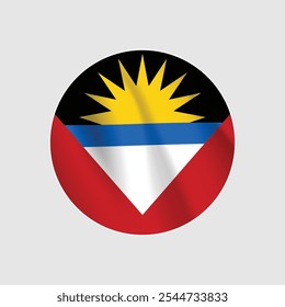 Antigua and barbuda national flag circle sign vector