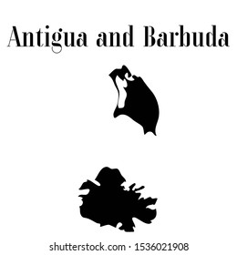 Antigua and Barbuda  outline world map silhouette vector illustration, creative design background, national flag of country, from countries of all continents perfect set. 