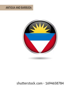 Antigua and Barbuda round flag vector design template