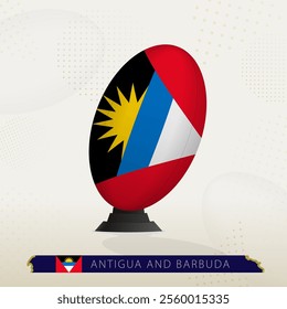 Antigua and Barbuda Rugby Ball on Rugby Kicking Tees with Modern Design. Illustration perfect for sports, national pride, and rugby-related projects.