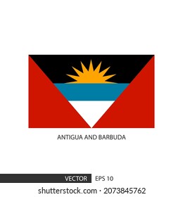 Antigua and Barbuda square flag on white background and specify is vector eps10.