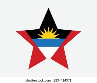 Antigua and Barbuda Star Flag. Antiguan and Barbudan Star Shape Flag. Country National Banner Icon Symbol Vector 2D Flat Artwork Graphic Illustration svg