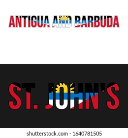 Antigua And Barbuda typography design. Vector graphic. Identity of country. Flag design. World nation vector. Eps 10