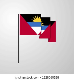Antigua and Barbuda waving Flag creative background