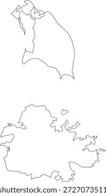 Antígua e Bermuda Mapa Contorno Forma Vetor