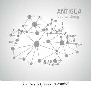 Antigua dot  grey vector map