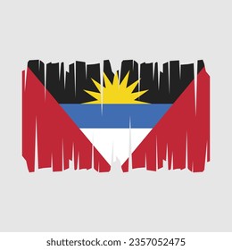 Antigua flag with brush stroke vector Illustration