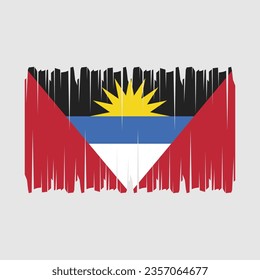 Antigua flag with brush stroke vector Illustration