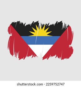 Antigua Flag Brush Strokes Vector