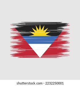 Antigua Flag Brush Vector Illustration