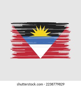 Ilustración del vector del pincel de la bandera de Antigua