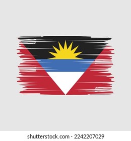 Antigua Flag Brush Vector Illustration