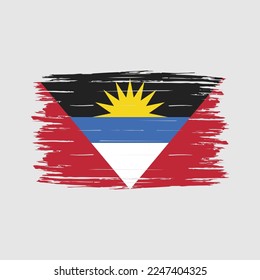 Antigua Flag Brush Vector Illustration