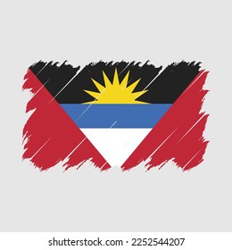 Antigua Flag Brush Vector Illustration