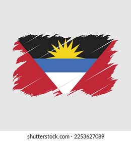 Antigua Flag Brush Vector Illustration