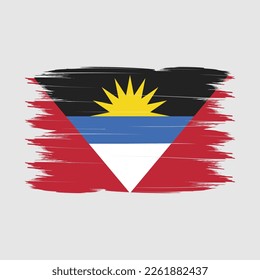 Antigua Flag Brush Vector Illustration