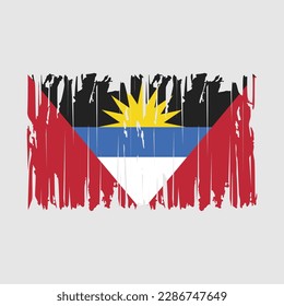 Antigua Flag Brush Vector Illustration