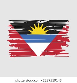 Antigua Flag Brush Vector Illustration