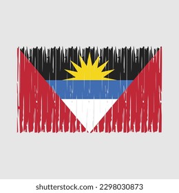 Antigua Flag Brush Vector Illustration