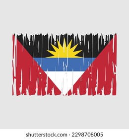 Antigua Flag Brush Vector Illustration