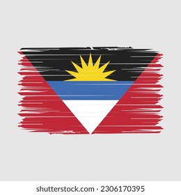 Antigua Flag Brush Vector Illustration
