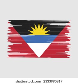 Antigua Flag Brush Vector Illustration