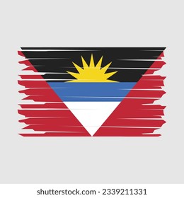 Antigua Flag Brush Vector Illustration