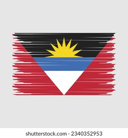 Antigua Flag Brush Vector Illustration