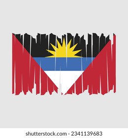 Antigua Flag Brush Vector Illustration
