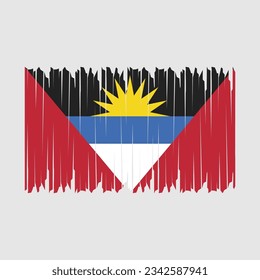 Antigua Flag Brush Vector Illustration