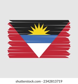 Antigua Flag Brush Vector Illustration