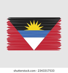 Antigua Flag Brush Vector Illustration